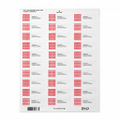 Red Gingham Etiket (Full Sheet)