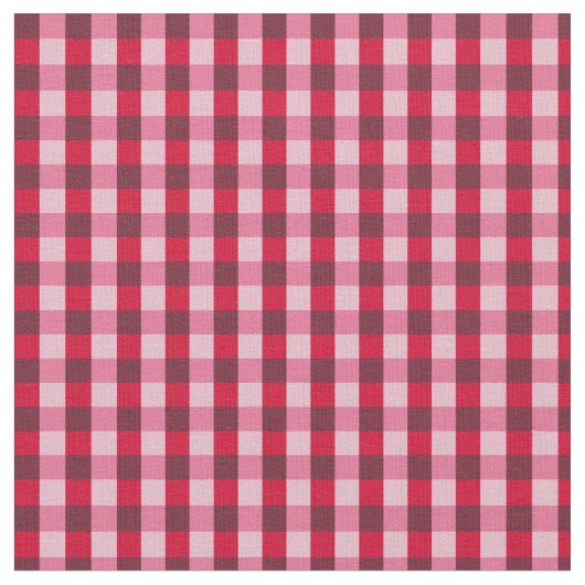 Red Gingham Fabric Stof (Close Up)