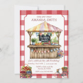 Red Gingham Farmer's Market Lokaal Verjaardag Kaart (Voorkant)