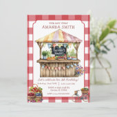 Red Gingham Farmer's Market Lokaal Verjaardag Kaart (Staand voorkant)