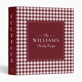 Red Gingham Farmhouse Family Recipe Cookbook 1" Multomap