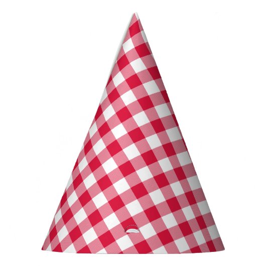 Red Gingham Feesthoedjes (Links)