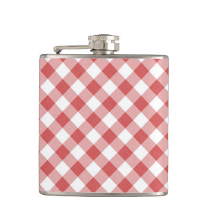 Red Gingham Flask Heupfles