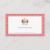 Red Gingham Fresh van de markt display douche Informatiekaartje (Achterkant)