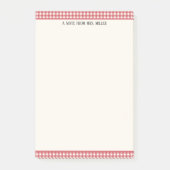 Red Gingham Gepersonaliseerde Leraar Post-it® Notes (Voorkant)