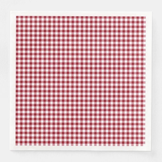 Red Gingham geruit geplakt patroon Servet (Voorkant)