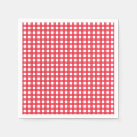 Red Gingham geruit rustieke land picknick partij Servetten (Voorkant)