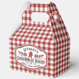 Red Gingham Gingerbread Bakery Bedankdoosjes