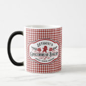 Red Gingham Gingerbread Bakery Magische Mok (Links)
