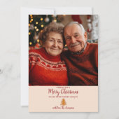 Red Gingham Gingerbread Tree 1 Foto Kerstmis Feestdagenkaart (Voorkant)