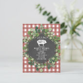 Red Gingham Greenery Baby Q Baby shower Kaart (Staand voorkant)