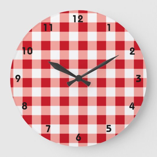 Red Gingham Grote Klok (Voorkant)