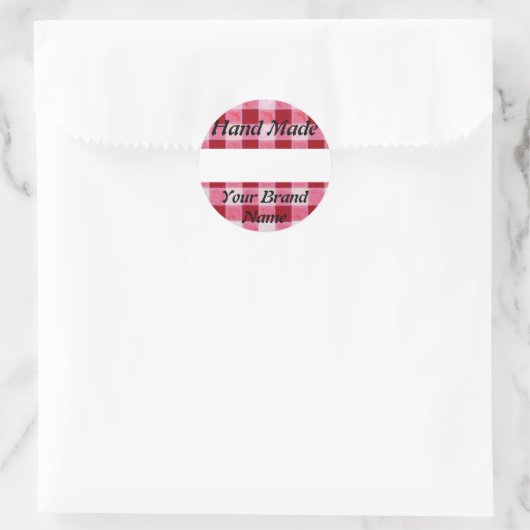 Red Gingham Hand Made Label (Tas)