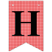 Red Gingham HAPPY BIRTHDAY Banner (Tweede vlag)