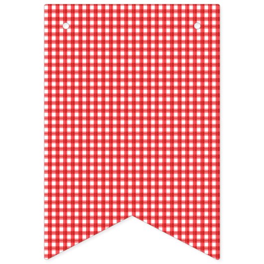 Red Gingham HAPPY BIRTHDAY Banner (Eerste vlag)