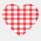 Red Gingham Hart Sticker (Voorkant)