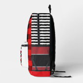 Red Gingham Heart Aangepaste naam Linkshandige Sch Bedrukte Rugzak (Rechts)