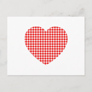 Red Gingham Heart Briefkaart