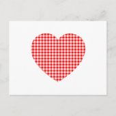 Red Gingham Heart Briefkaart (Voorkant)