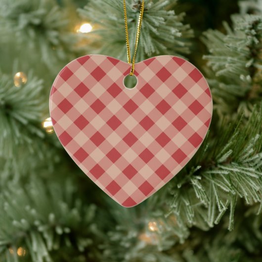 Red Gingham Heart Ornament (Boom)