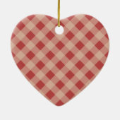 Red Gingham Heart Ornament (Achterkant)