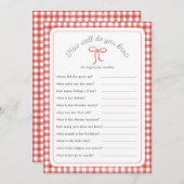 Red Gingham Hoe goed ken je het douchespel Kaart (Voorkant / Achterkant)