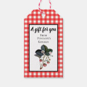 Red Gingham Homemade Strawberry Jelly Hang Label Cadeaulabel (Voorkant)