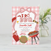 Red Gingham I do BBQ bridal shower invitation Kaart (Staand voorkant)