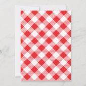 Red Gingham Ik doe BBQ repetitie diner uitnodiging (Achterkant)