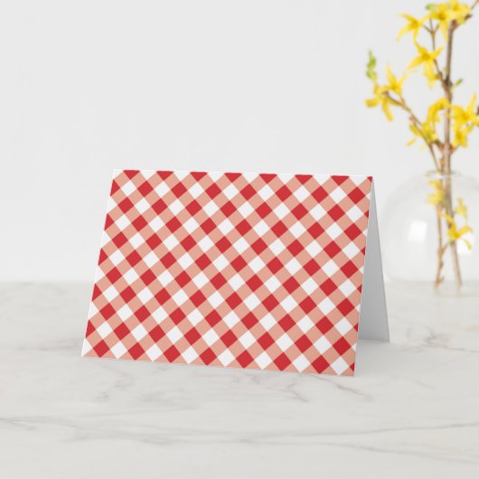 Red Gingham Kaart (Gele Bloem)