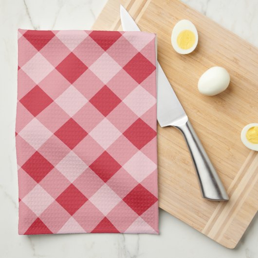 Red Gingham Kitchen Towel Theedoek (Quarter Fold)
