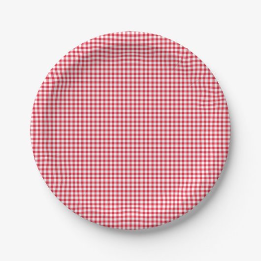 Red Gingham Kleurrijke Leuke Kust Krab Bake Oost Papieren Bordje (Voorkant)