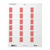 RED GINGHAM KNIT ADRESETIKETTEN ETIKET (Full Sheet)