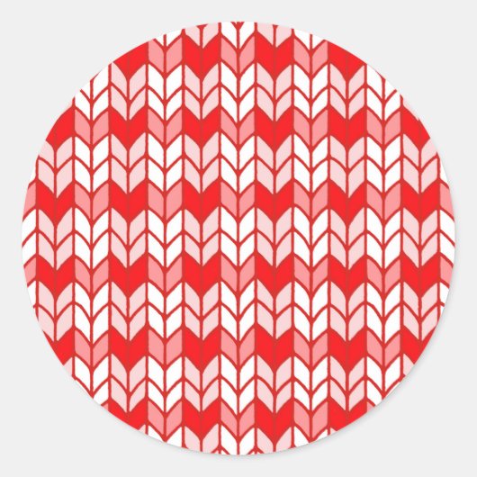 RED GINGHAM KNIT Small Round Stickers (Voorkant)