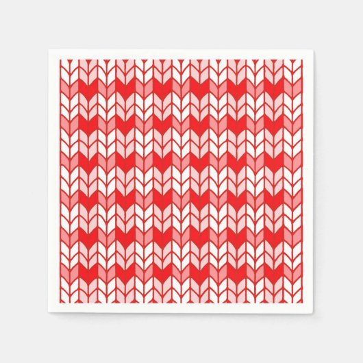 RED GINGHAM KNIT Standard Cocktail Paper Napkins Servet (Voorkant)