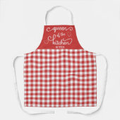 Red Gingham Koningin van de Keuken Schort (Voorkant)