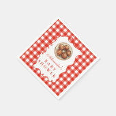Red Gingham Meatball Baby Shower Servet (Hoek)