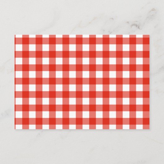 Red Gingham Meatball Diapper Raffle Informatiekaartje (Achterkant)