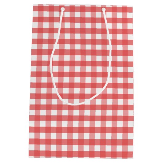 Red Gingham Medium Cadeauzakje (Achterkant)