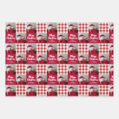 Red Gingham Merry kerstwrapping Paper (Voorkant 3)