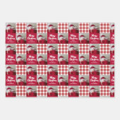 Red Gingham Merry kerstwrapping Paper (Voorkant)