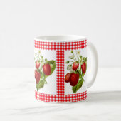 Red Gingham met Aardbeien Patroonkoffie Mok (Voorkant rechts)