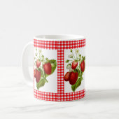 Red Gingham met Aardbeien Patroonkoffie Mok (Voorkant links)