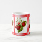 Red Gingham met Aardbeien Patroonkoffie Mok (Center)