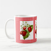 Red Gingham met Aardbeien Patroonkoffie Mok (Links)