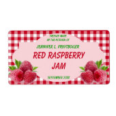 Red Gingham met Frambozen Jam of Eten Etiket (Voorkant)