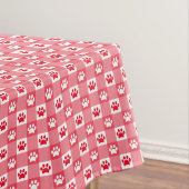 Red Gingham met Paw Prints Picnic Tafelkleed (Voorbeeld)