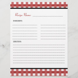 Red Gingham Modern Recipe Multomap Invoegen