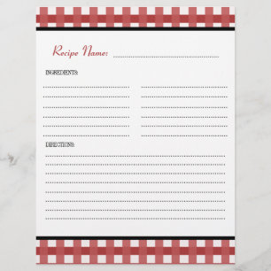 Red Gingham Modern Recipe Multomap Invoegen