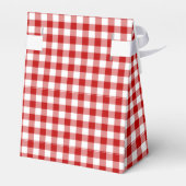 Red Gingham & Monogram Favor Bag Bedankdoosjes (Achterkant)